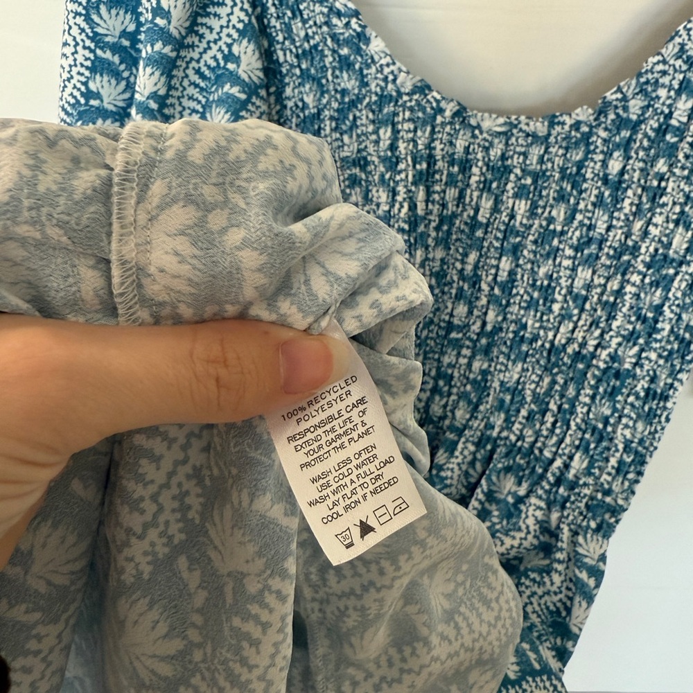 Blue Patterned Women's Dress - Picture 4 of 5